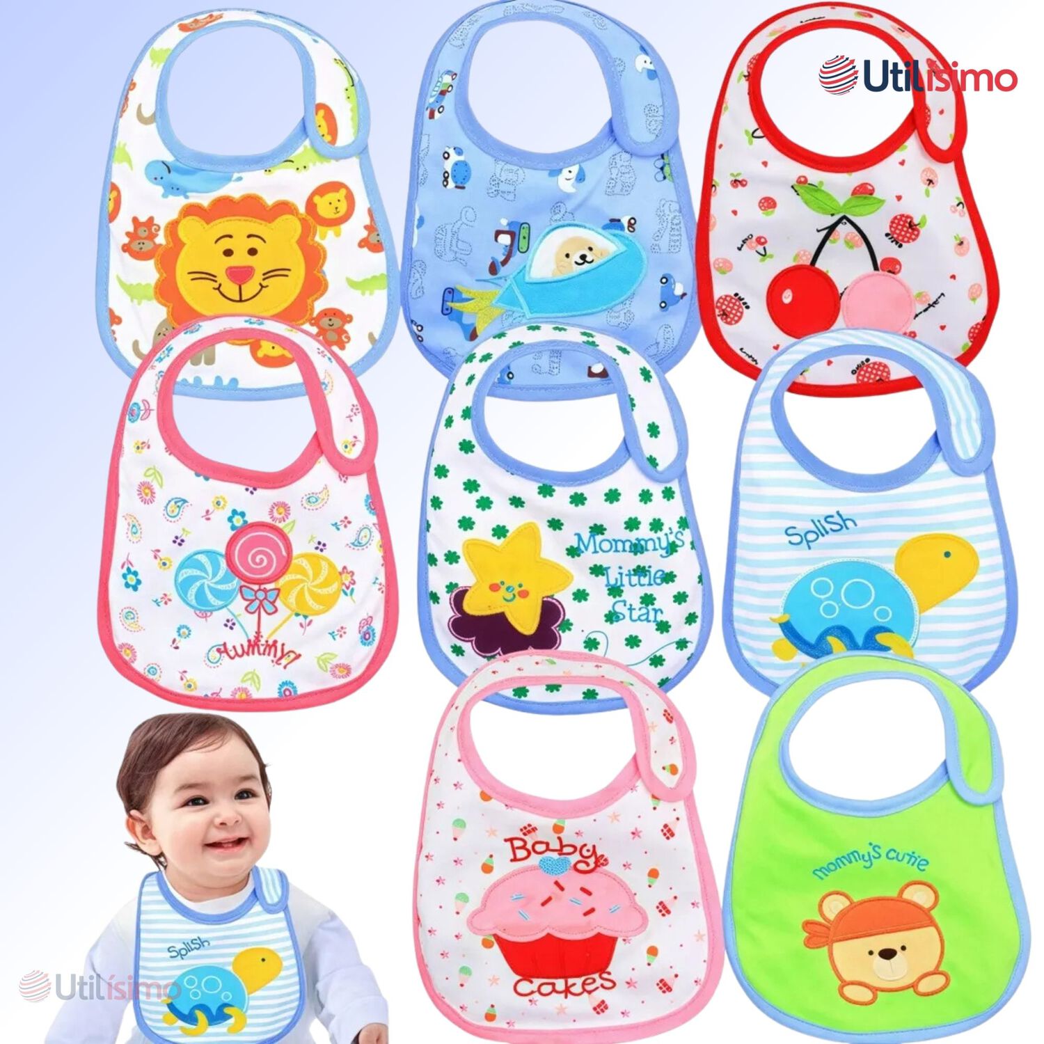 Superpack 12 Baberos Impermeables Regulables Para Beb&eacute;s Jump Kids Ni&ntilde;o image number 7.0