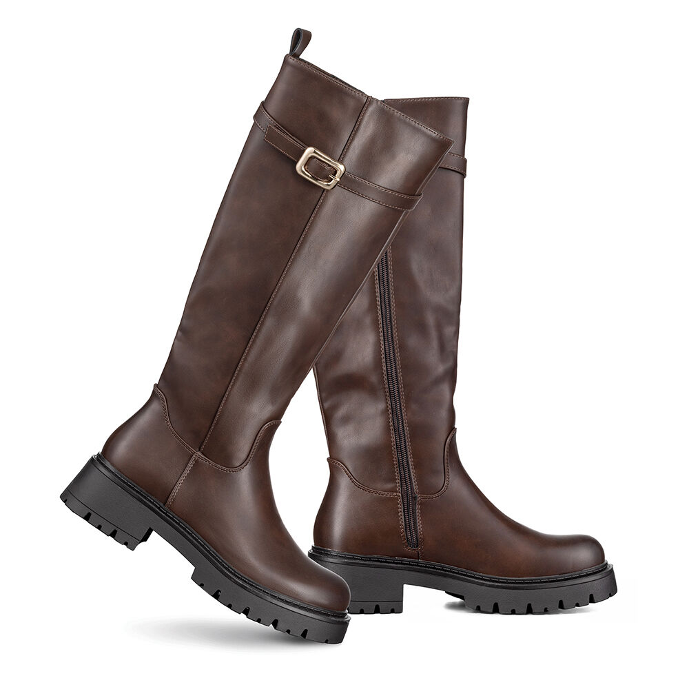 Bota Larga Mujer Eco Cuero Moda Antideslizante Weide Czy617 image number 5.0