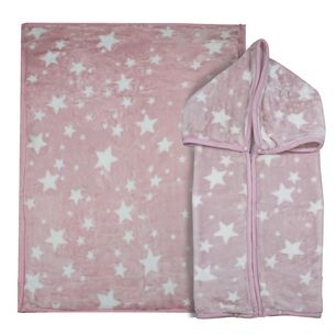 Saco Con Broche Ultra Soft Estrella 80x110cm Rosado Bebesit