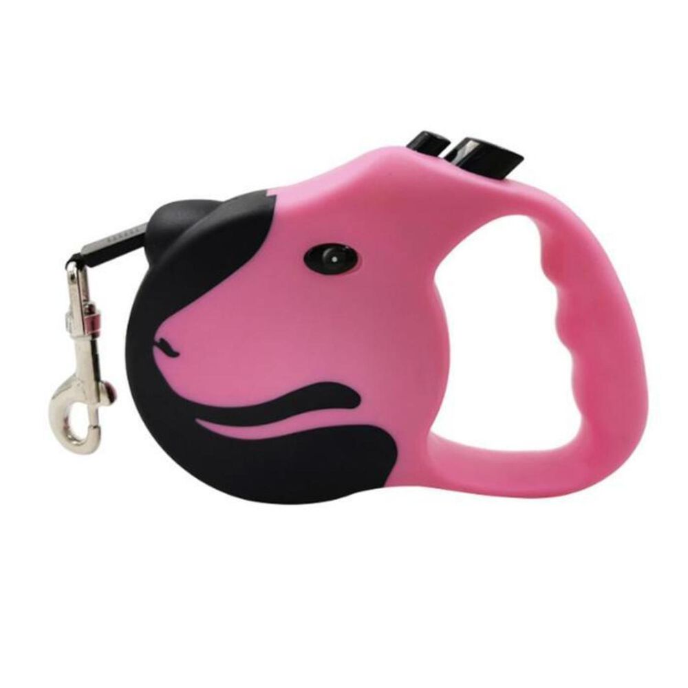 Cuerda Retractil 5m Flexible Paseo De Perros Mascotas Rosadp image number 0.0