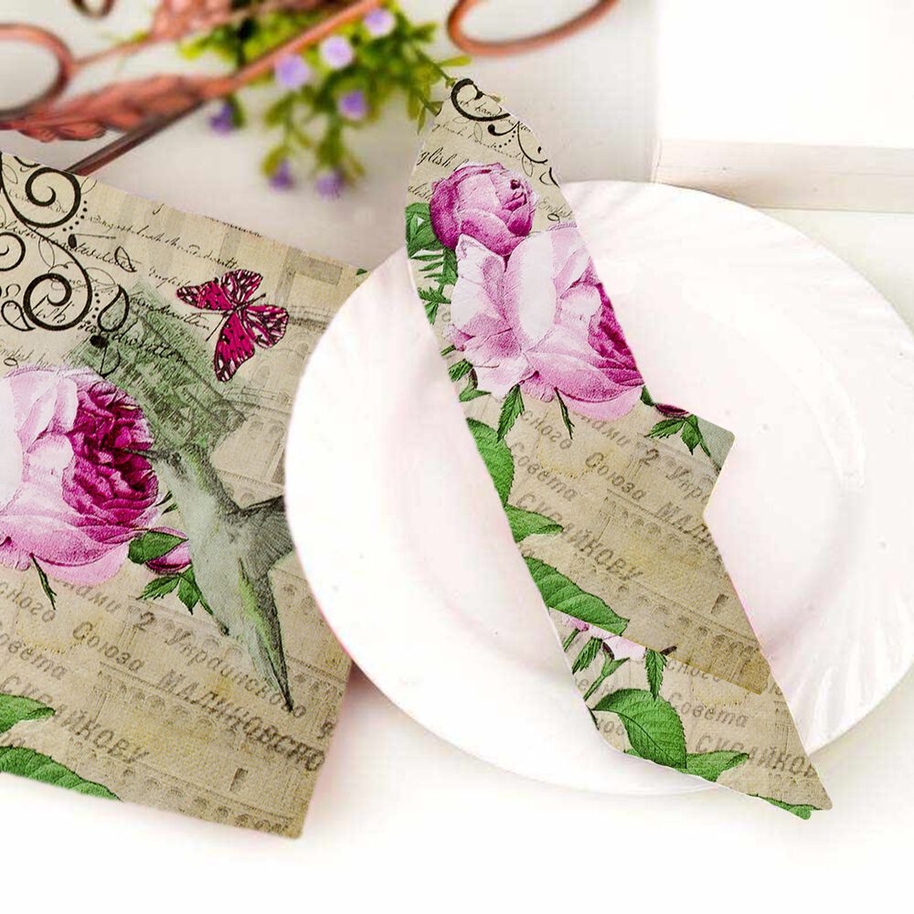 Pack 4 Paquetes De Servilleta Diseño Picaflor image number 2.0