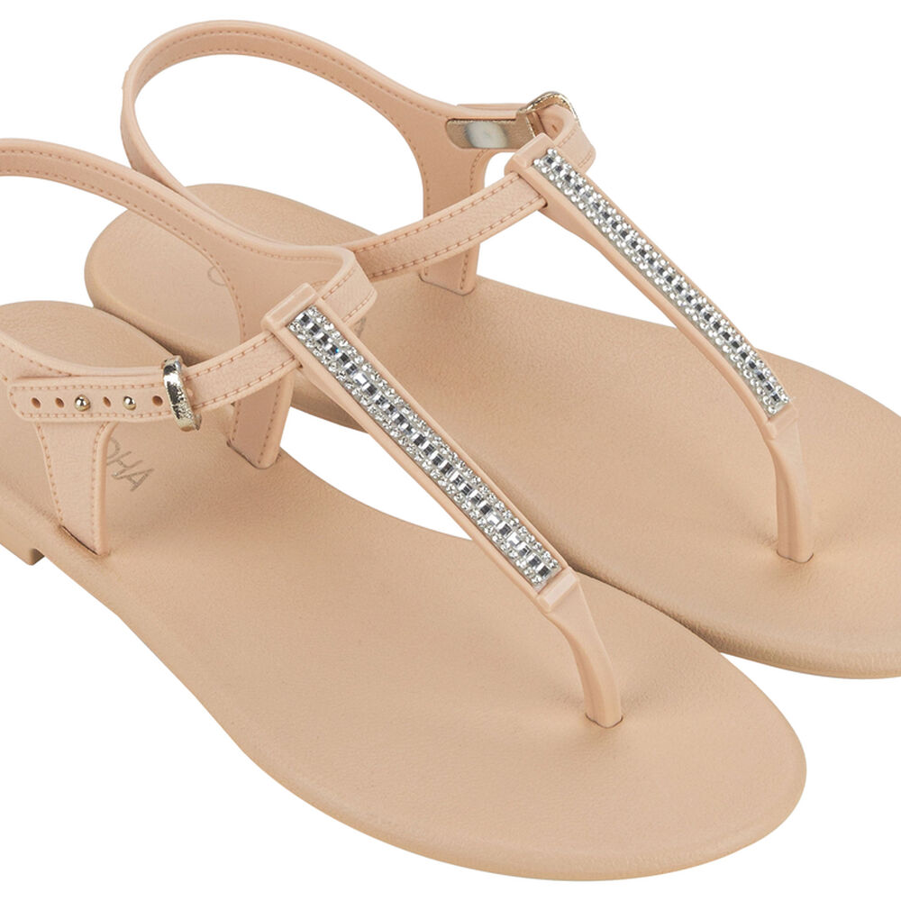 Sandalia Mujer Beige Brillo Grendha image number 0.0