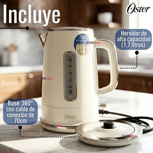 Hervidor El&eacute;ctrico Oster De 1.7 Litros Para T&eacute; Caf&eacute; E Infusiones Bvstkt8107om-052