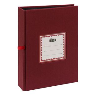 Album Hojas Negras Con Tapa De Tela Burdeos Para Ensobrar 10x15 Cm / 100f Vgo