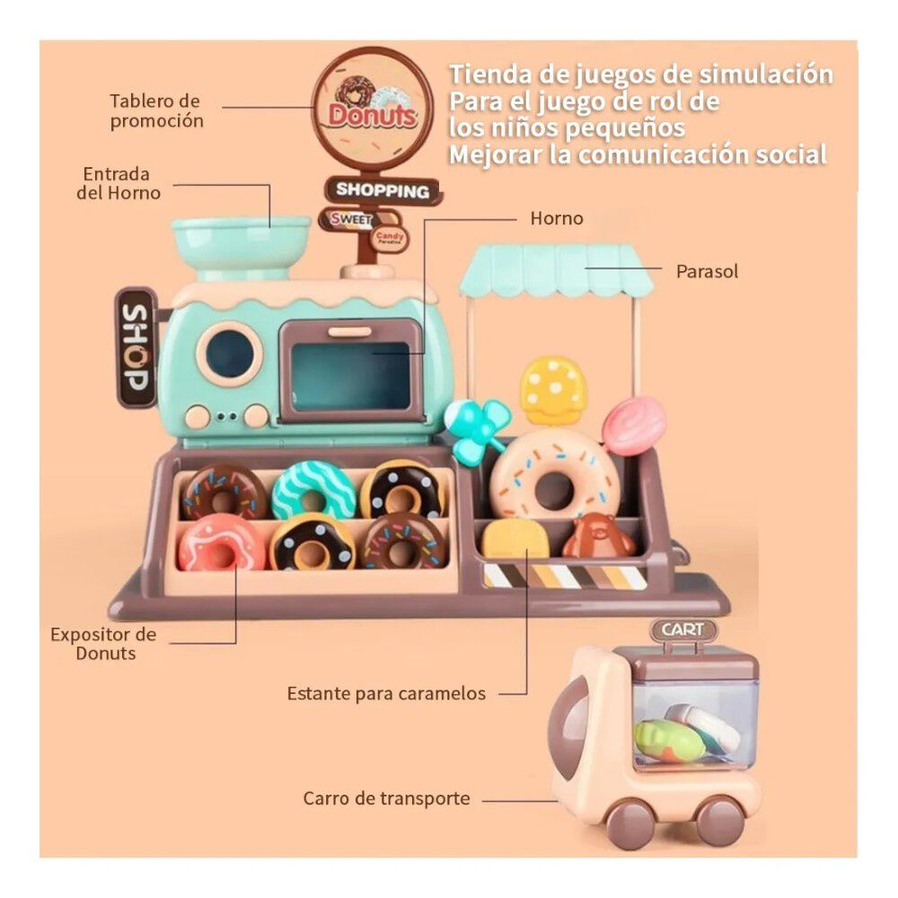 Set Simulaci&oacute;n De Tienda De Donut Juguete 24 Pcs Infantil image number 1.0