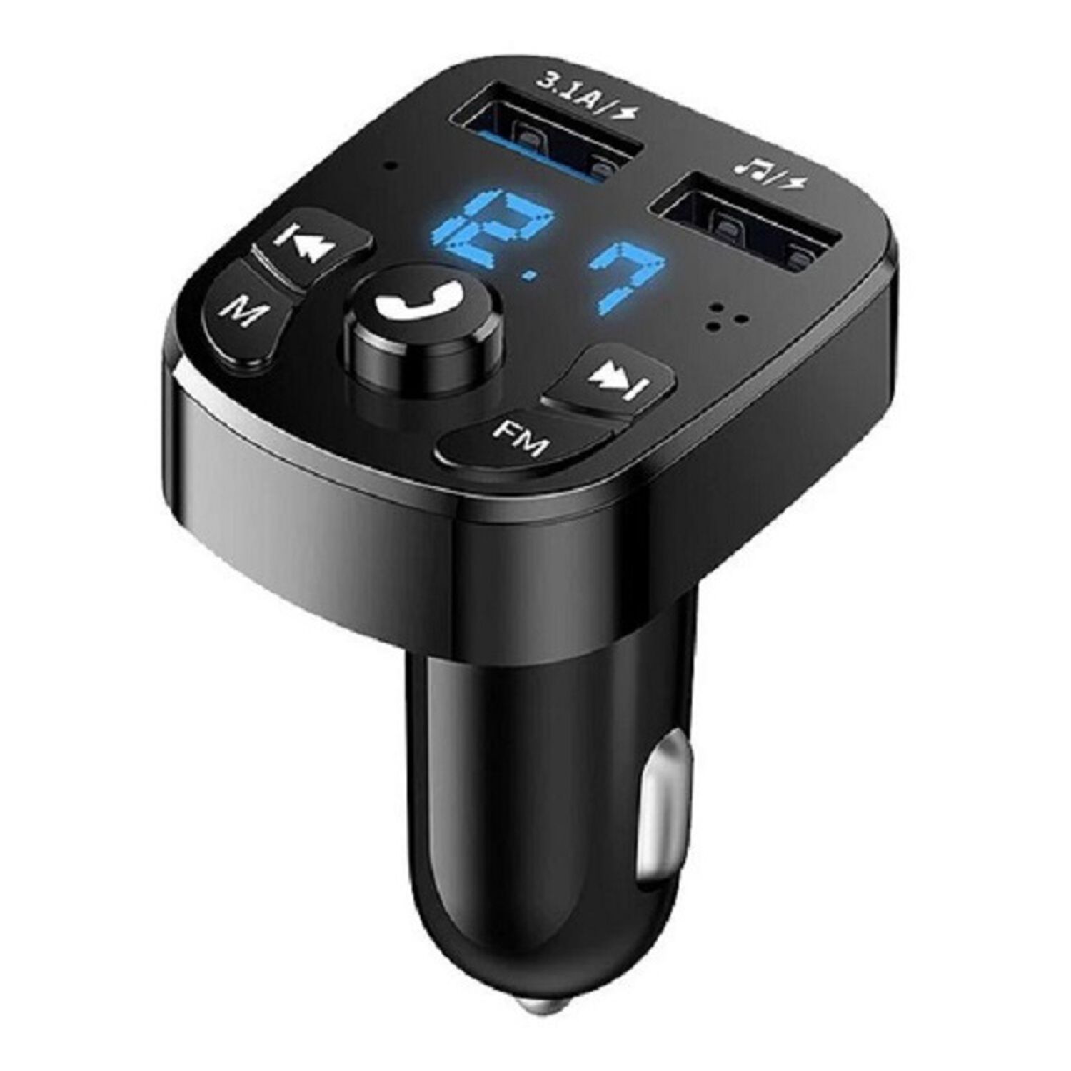 Adaptador Transmisor Bluetooth Fm Radio Cargador Celular 2,1a 2 Usb Encendedor image number 0.0