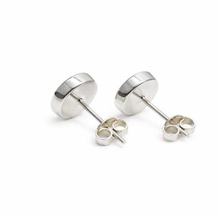 Aros Granate Circular Plata 950 Tornillo Mariposa Mujer Elegantes Piedra Rojo