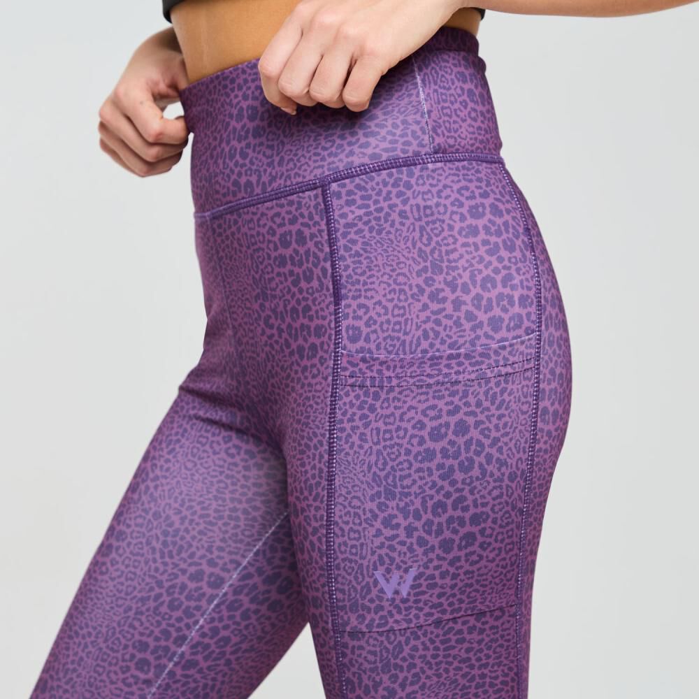 Calza Deportiva Full Print Tiro Alto Mujer Wetland image number 4.0