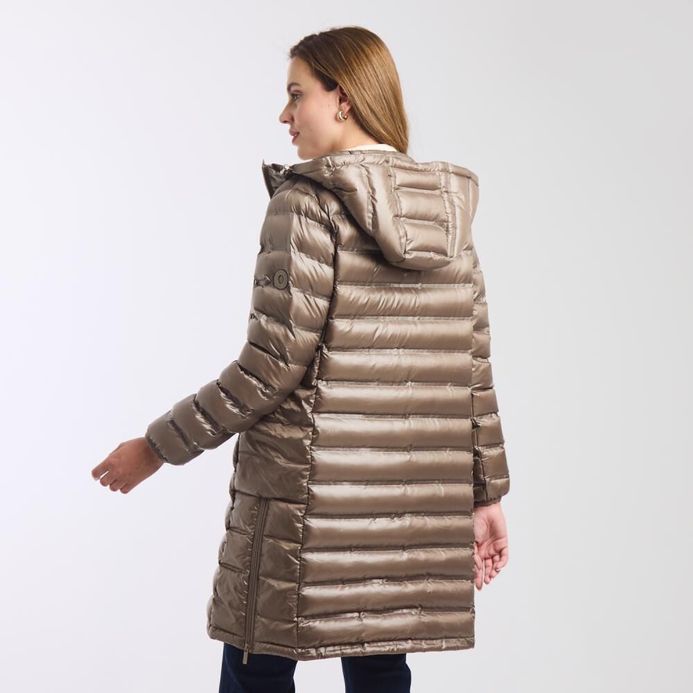 Parka Lisa Brillante Cuello Alto Con Capucha Desmontable Mujer Kimera image number 3.0