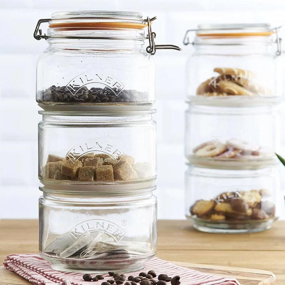 Set De Frascos Kilner Apilables / 3 Piezas image number 1.0