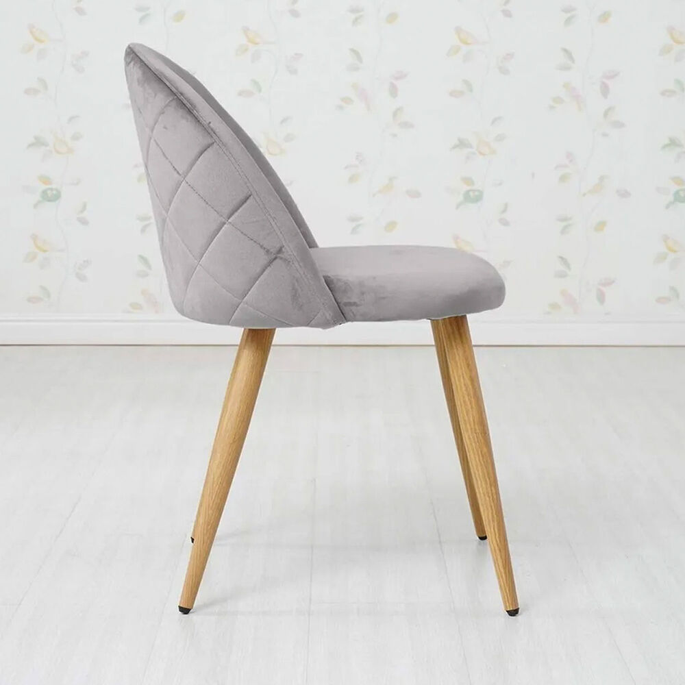 Pack 4 Silla Terciopelo Vintage Gris image number 4.0