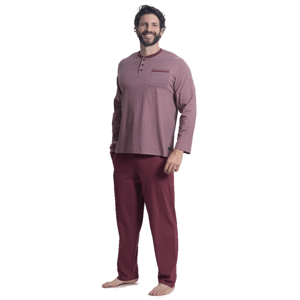 Art. 2064 Pijama Algodón Estampado Con Botones image number 0.0