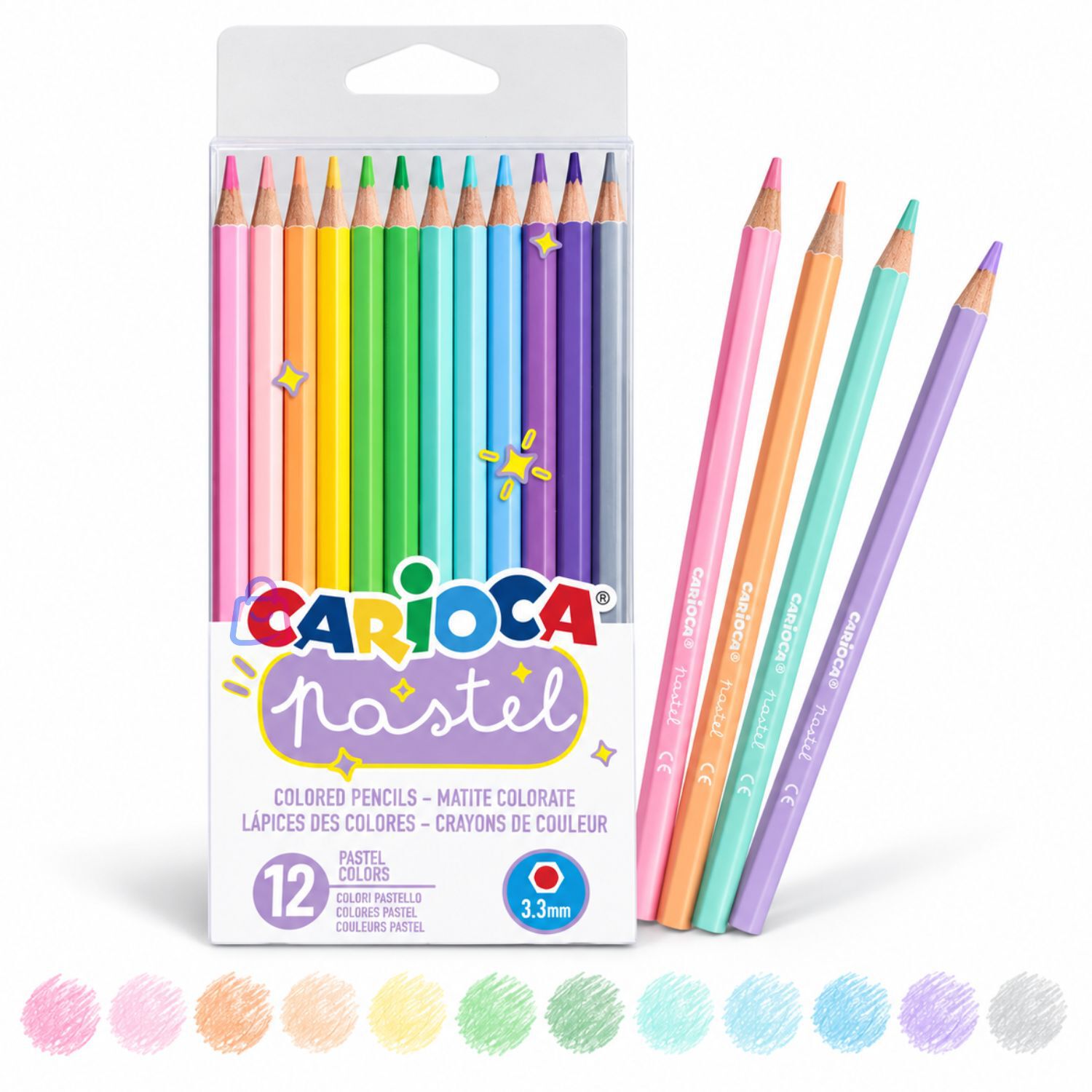 L&aacute;pices De Colores Pastel Carioca 12 Unidades Surtidos - Ps image number 3.0