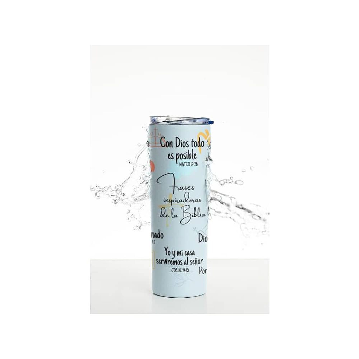 Termo Botella T&eacute;rmica Cristiano Con Vers&iacute;culos B&iacute;blicos Evang&eacute;lico Jes&uacute;s image number 3.0