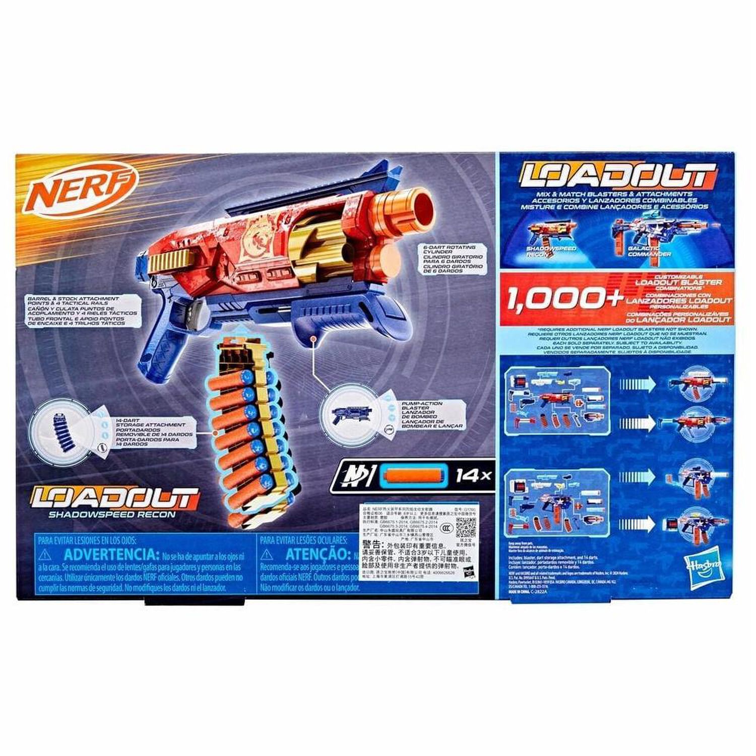 Lanzador Nerf Loadout Shadowspeed Recon 14 Dardos image number 2.0