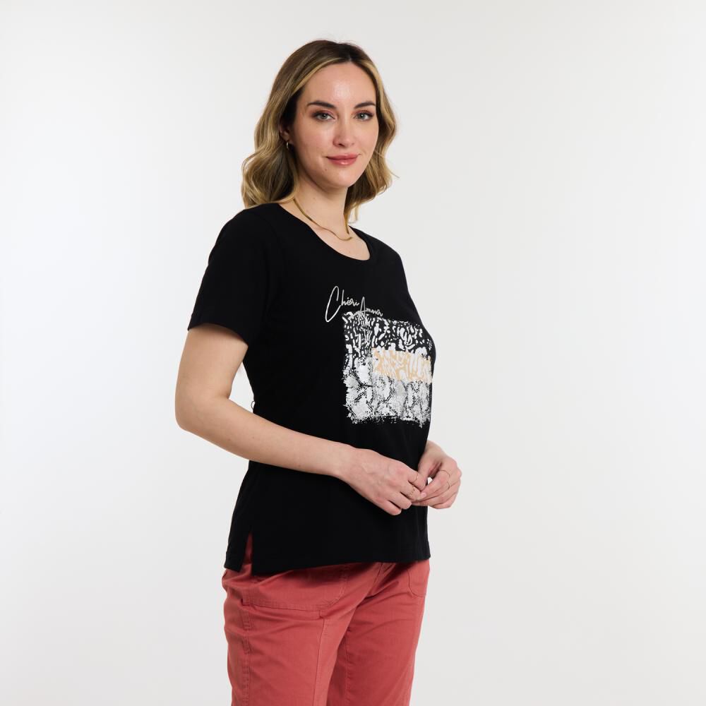 Polera Lisa Manga Corta Cuello Redondo Mujer Geeps image number 2.0