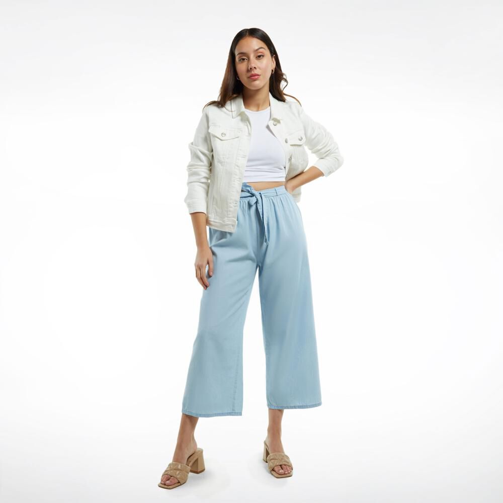 Pantalon Con Lazo Palazzo Crop Mujer Kimera image number 1.0