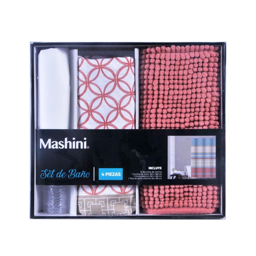 Set Cortina Baño 4 Pzas Caja Alamo image number 2.0