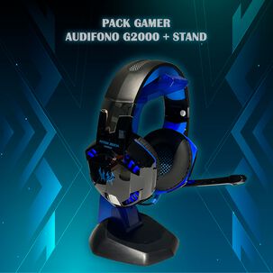 Pack Audífono Gamer Kotion + Stand Azul