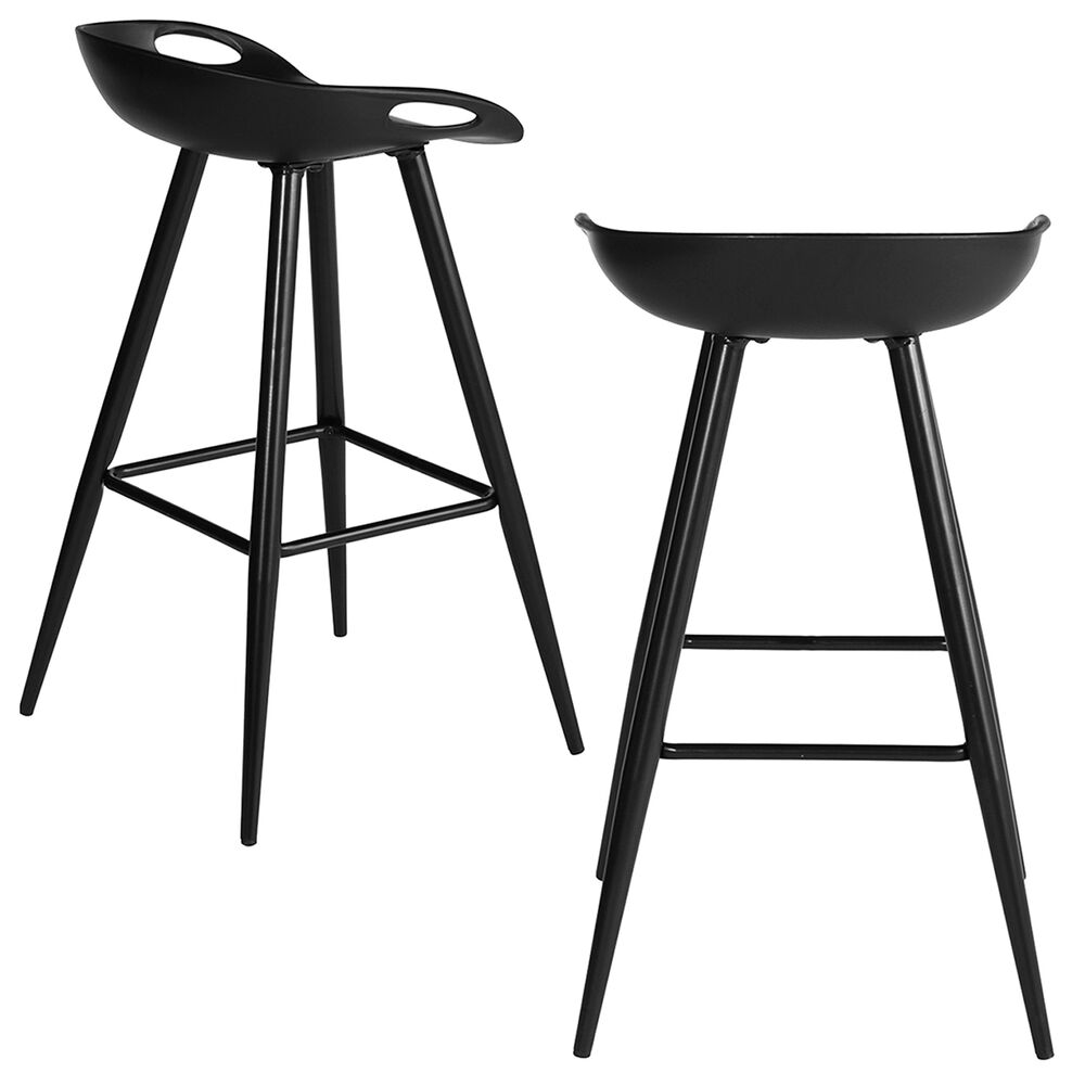 Pack 2 Piso Taburete Bar Reposapi&eacute;s Wave Negro image number 3.0