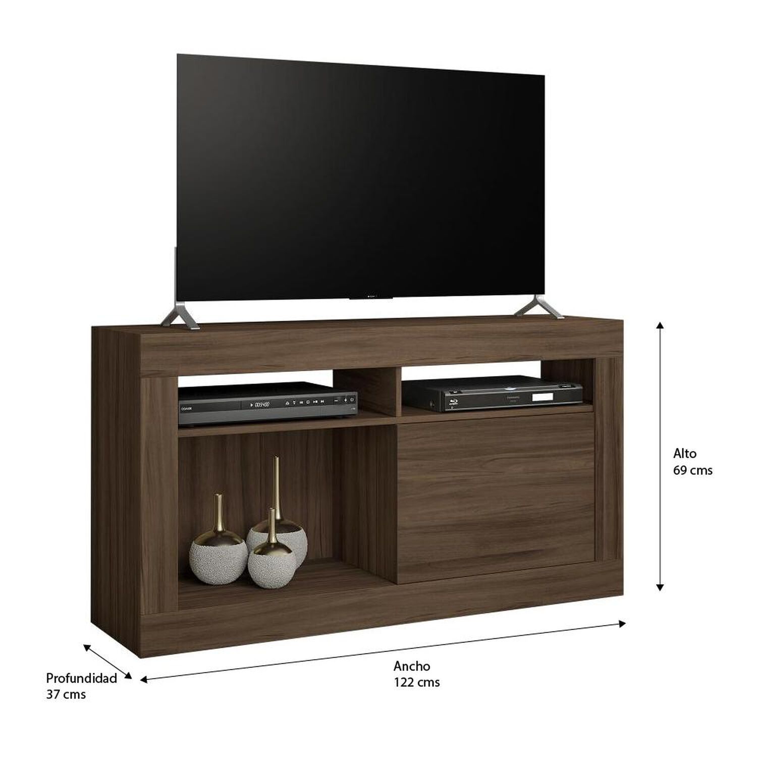 Rack Home Mobili Nogal Trend / Puerta Deslizante image number 4.0