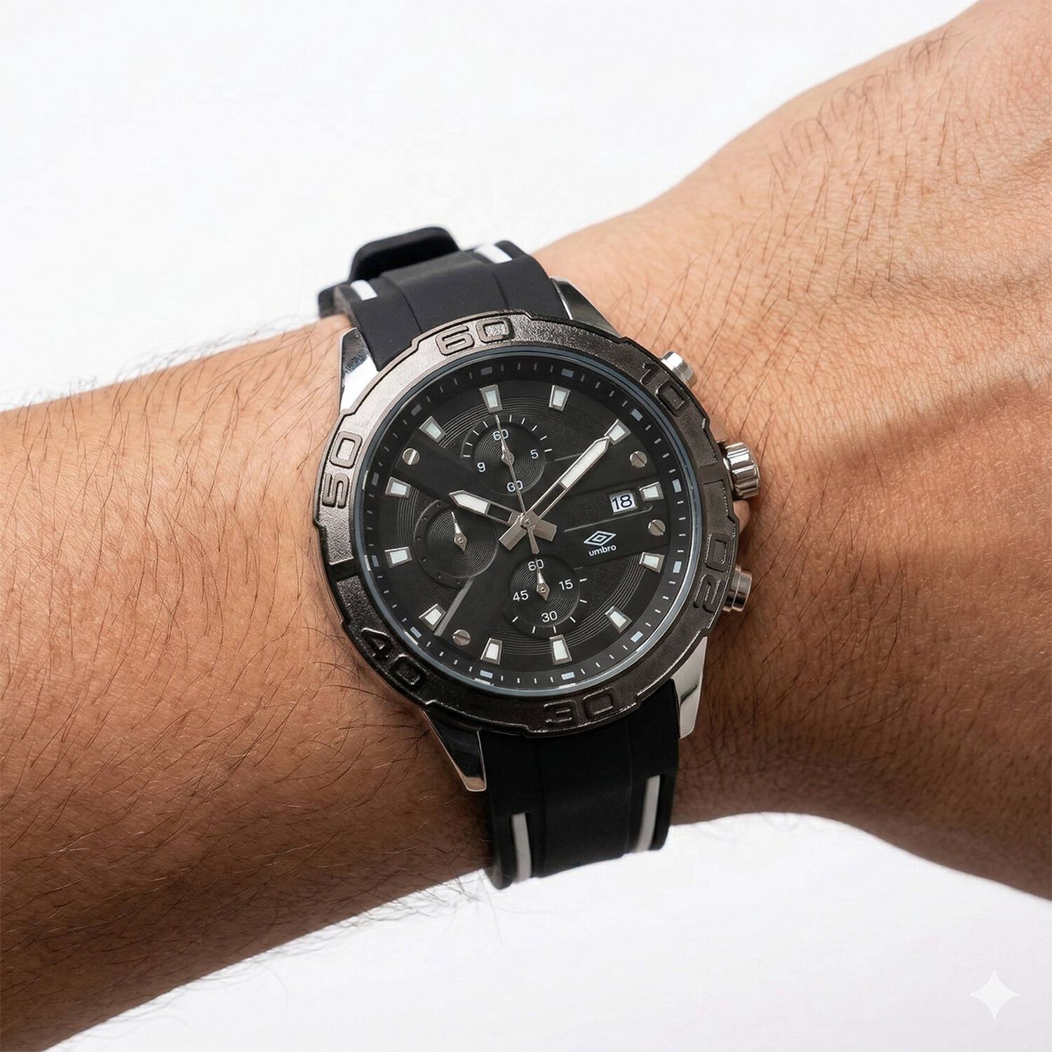 Reloj An&aacute;logo Hombre Umbro Plus Negro/blanco Umbp-1500-108 image number 2.0