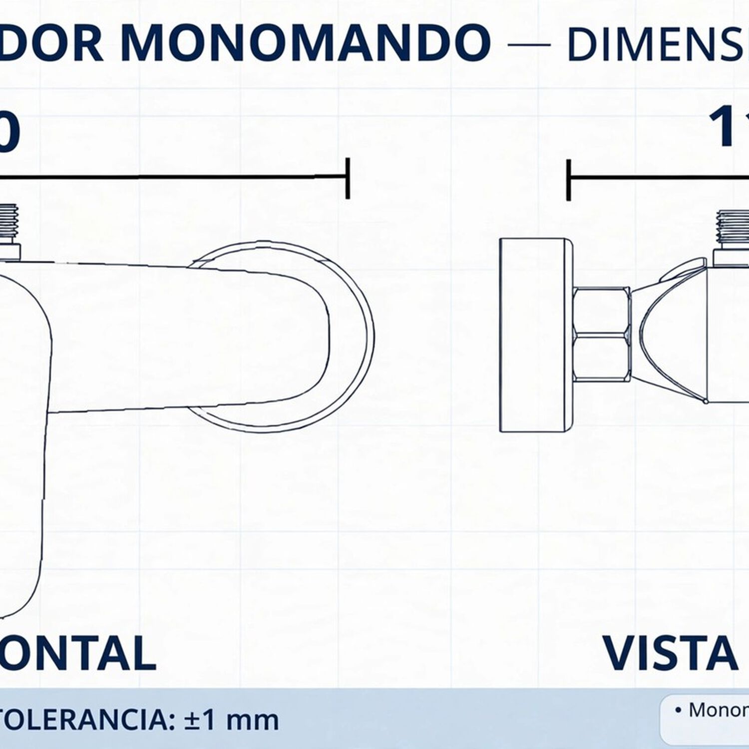 Monomando Llave Grifo Para Ducha Modelo Notte Marca Taumm Color Negro image number 4.0