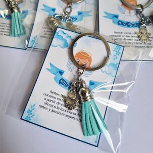 Encintados Recuerdos Bautizo 12 Llaveros + Tarjetas Bautismo