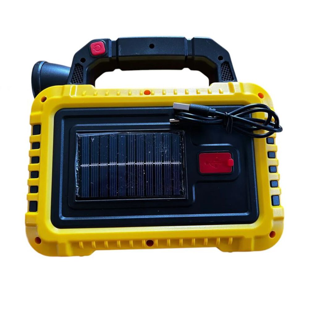 Linterna Recargable Con Panel Solar Portátil 50w Amarilla image number 2.0