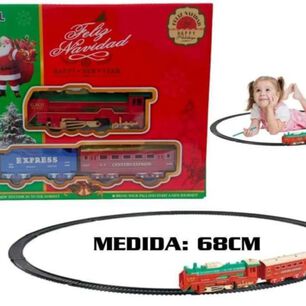 Tren Navide&ntilde;o De Juguete A Pilas 13 Piezas.