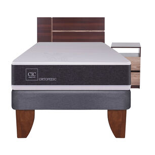 Cama Europea Cic New Ortopedic / 1.5 Plazas / Base Normal + Set De Maderas