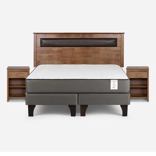 Cama Europea Rosen New Style 2 Plus / 2 Plazas / Base Dividida + Set De Maderas