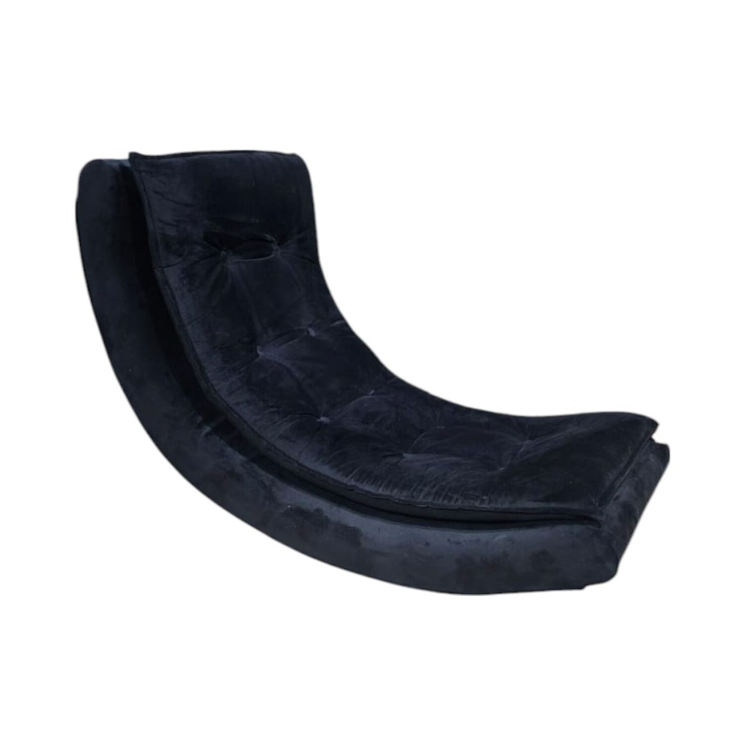 Pouf Mecedor Felpa Negra image number 2.0