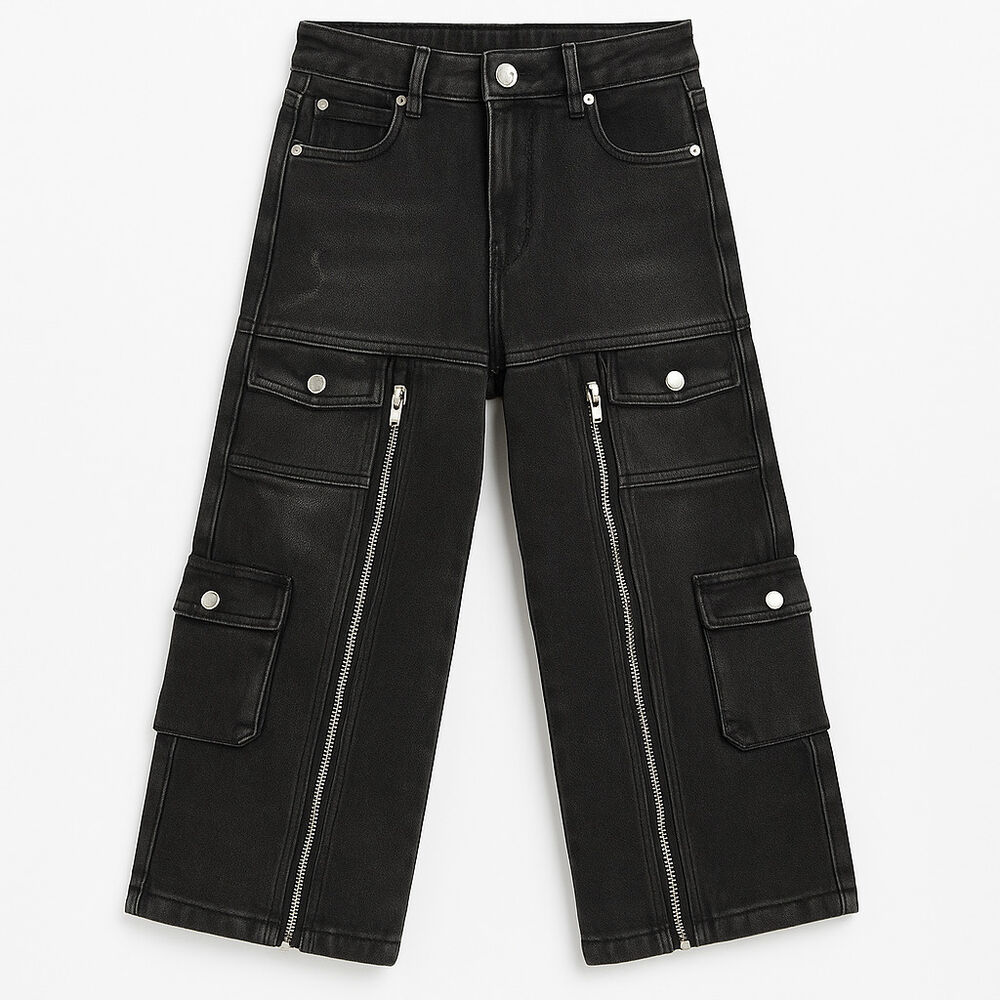 Pantalon Jeans Cargo Ni&ntilde;a Con Cierres Estilo Urbano image number 1.0