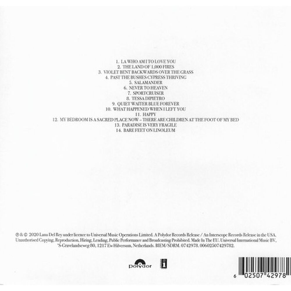 Lana Del Rey - Violet Bent Backwards Over The Grass | Cd image number 1.0