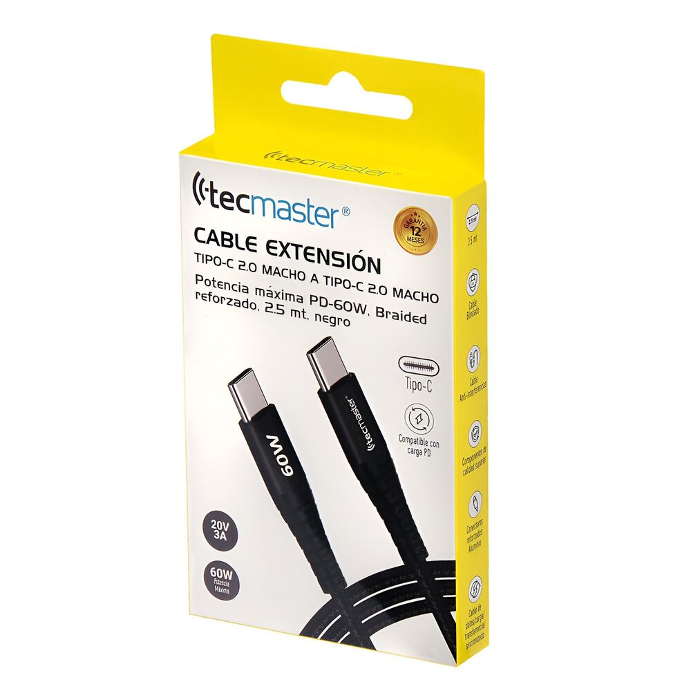 Cable De Datos Usb-c A Usb-c 2.5 Mt Premium Pd 60w image number 11.0