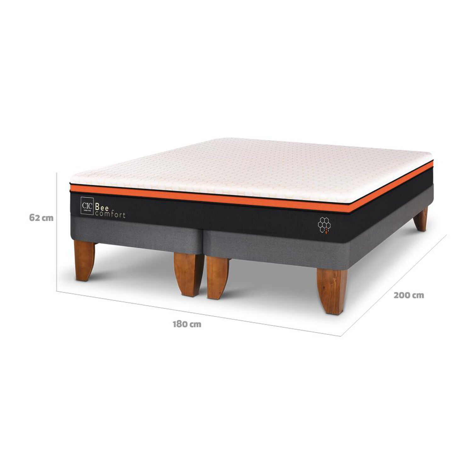 Cama Europea Cic Bee Comfort / King / Base Dividida image number 2.0
