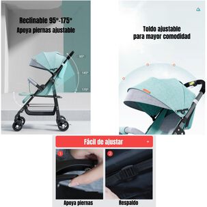 Coche De Paseo Reclinable Liviano Smart Negro Lubabycas