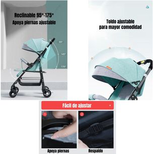 Coche De Paseo Reclinable Liviano Smart Negro Lubabycas