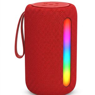 Parlante Bluetooth Port&aacute;til Con Luces Led Rgb Compacto Color Rojo.