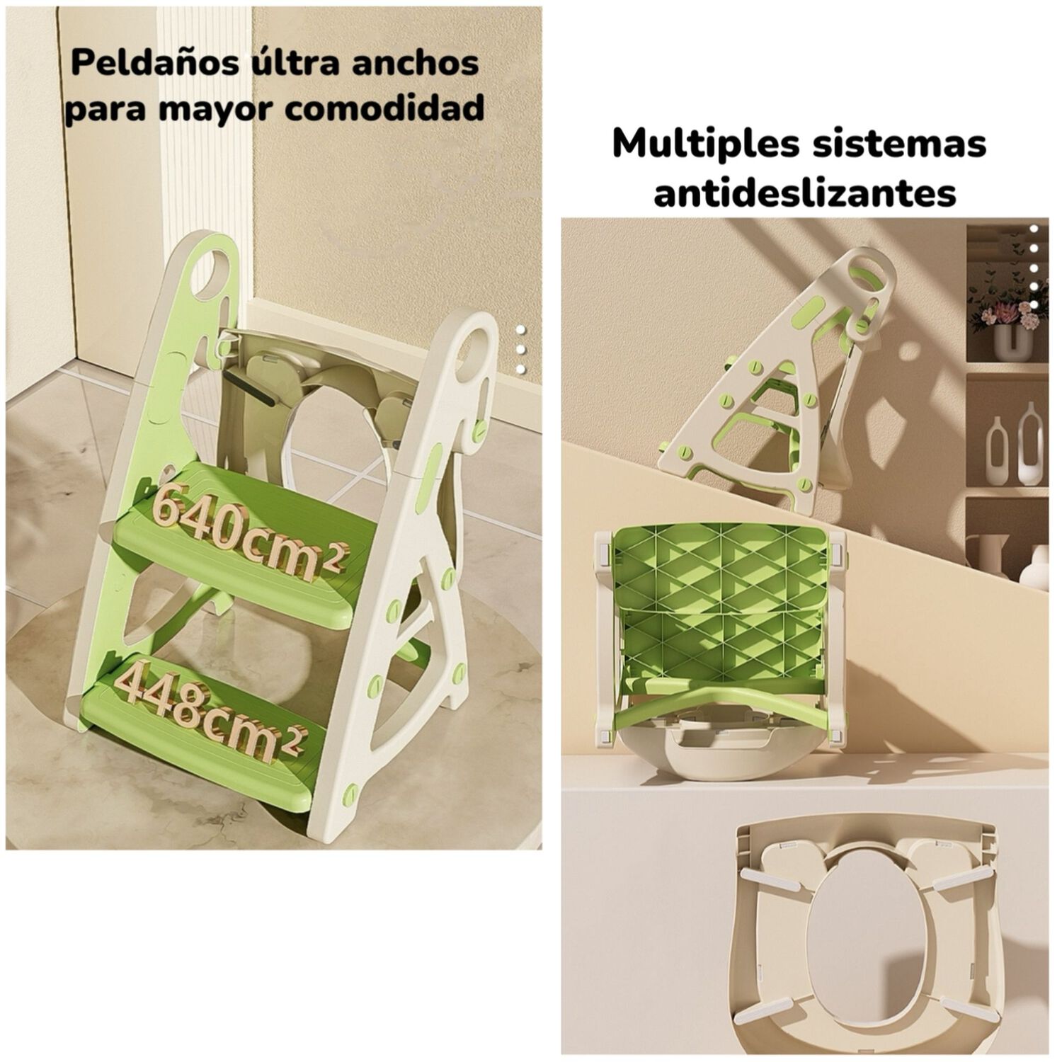Asiento Adaptador Escalera Inodoro Para Ni&ntilde;os Gris Lubabycas image number 5.0