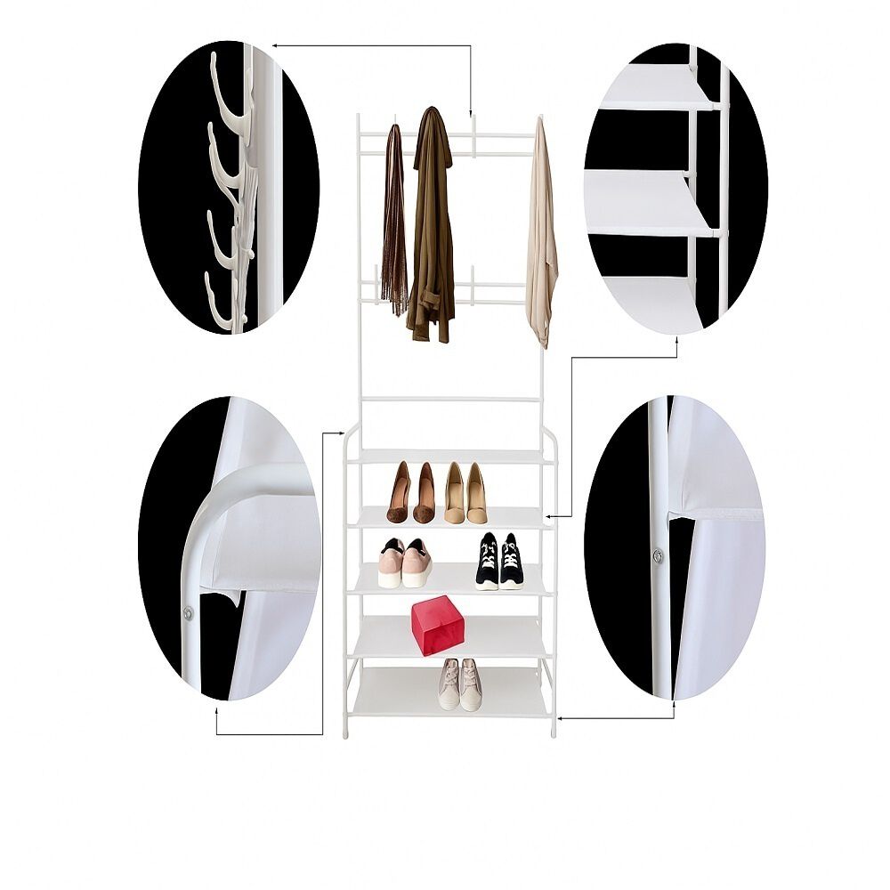 Organizador De Calzado Zapatos 5 Niveles Zapatero Perchero Color Blanco image number 13.0