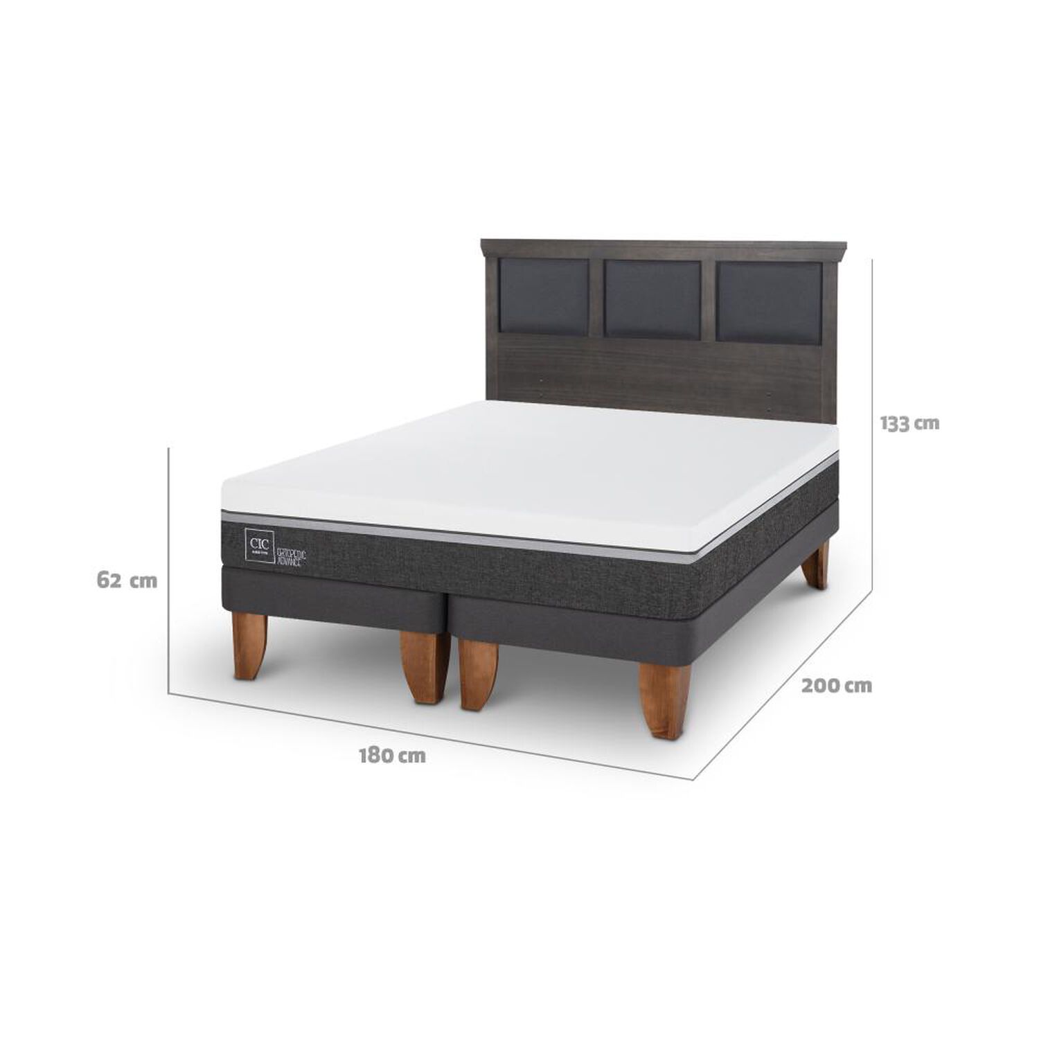 Cama Europea Cic Ortopedic Advance / King / Base Dividida + Respaldo image number 5.0