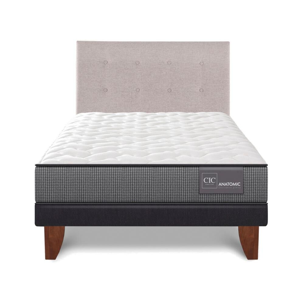 Cama Europea Cic Anatomic / 1.5 Plazas / Base Normal + Respaldo image number 0.0