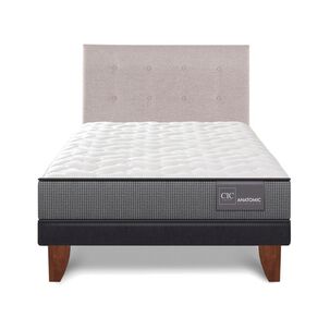 Cama Europea Cic Anatomic / 1.5 Plazas / Base Normal + Respaldo