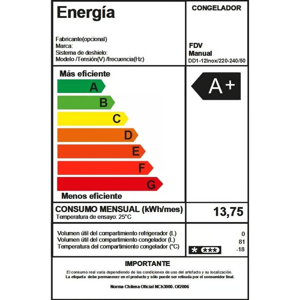 Freezer Bajo Cubierta Elegance 81 Lts Fd image number 2.0