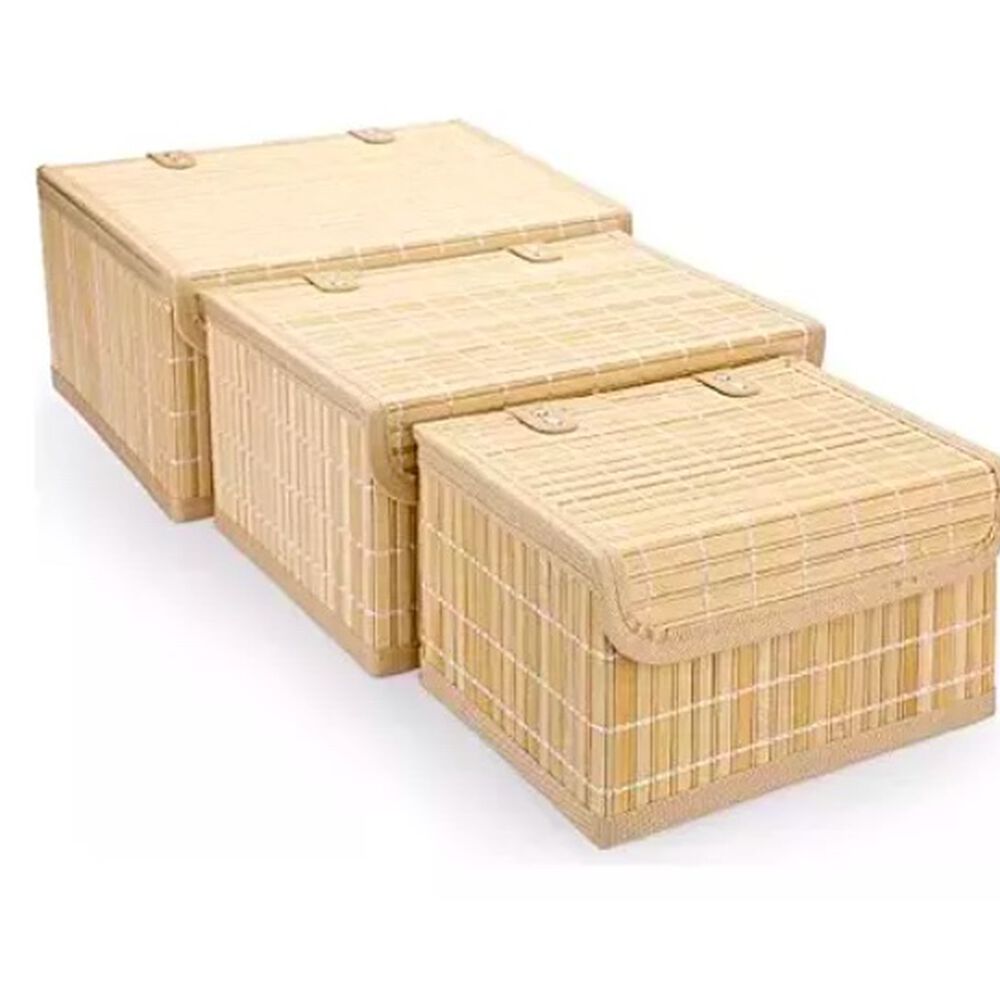 Set 3 Cajas De Bambu Organizadora Multifuncional image number 3.0