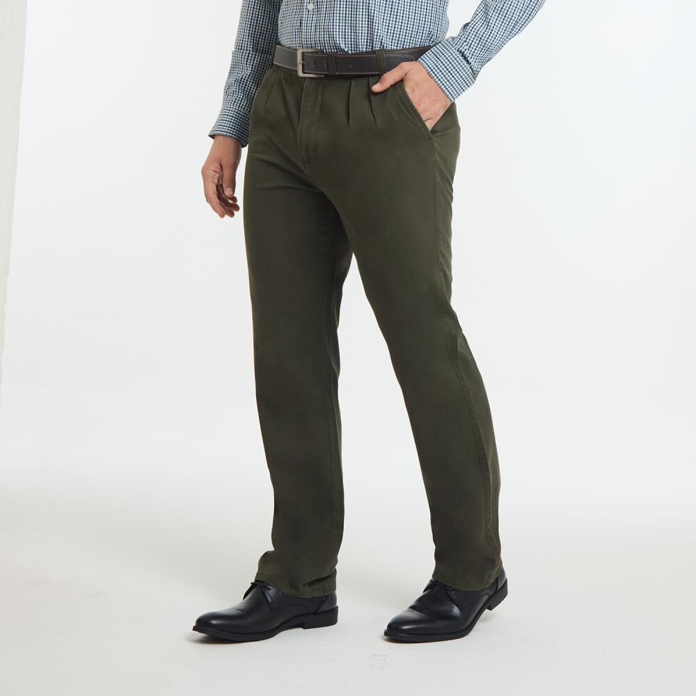 Pantalón Liso Tiro Medio Regular Hombre Herald image number 2.0