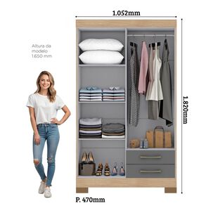 Cl&oacute;set Di Poretti Design Closet Escocia / 4 Puertas, 4 Puertas / 2 Cajones