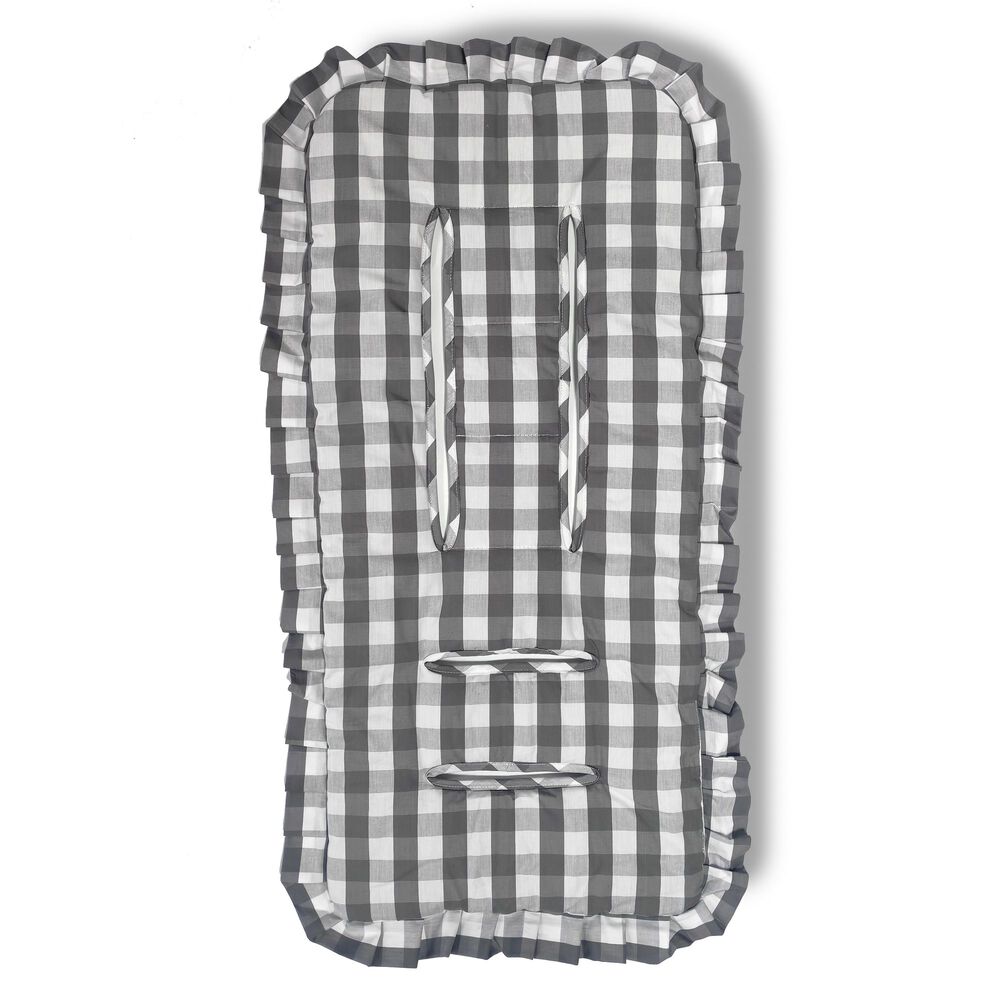 Coj&iacute;n Universal Coche Paseo Dise&ntilde;o Cuadros Gris 40 X 80 Cm image number 0.0